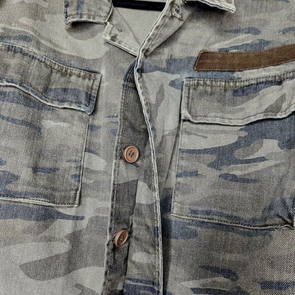 Treasure And Bond Women's Camouflage Cargo Jacket Size Small Pockets Military - Picture 9 of 13